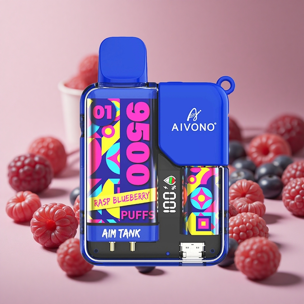 Aivono AIM-TANK 9500 Puffs 18ml E-liquid Capacity 650mAh Battery Rasp Blueberry New Zealand wholesale suppliers