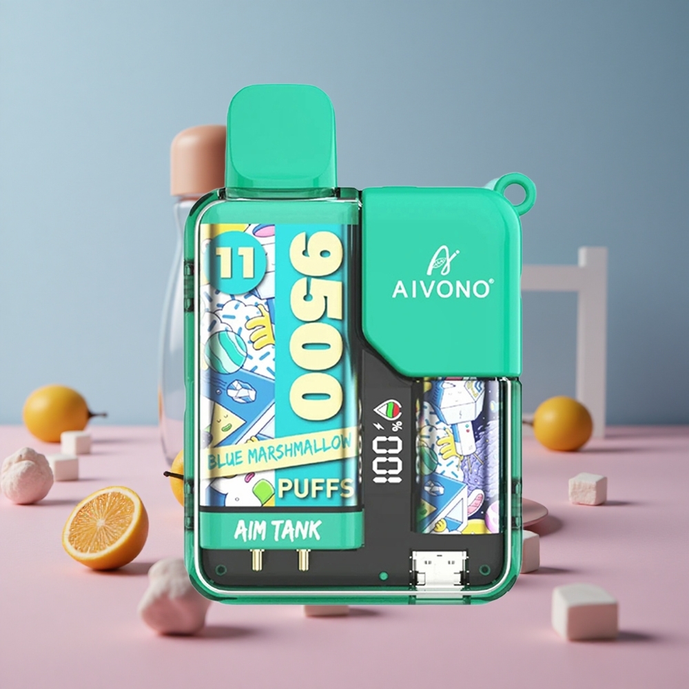 Aivono AIM-TANK 9500 Puffs Blue Marshmallow 18ml E-liquid Capacity 1.2ohm Mesh Coil New Zealand wholesale suppliers