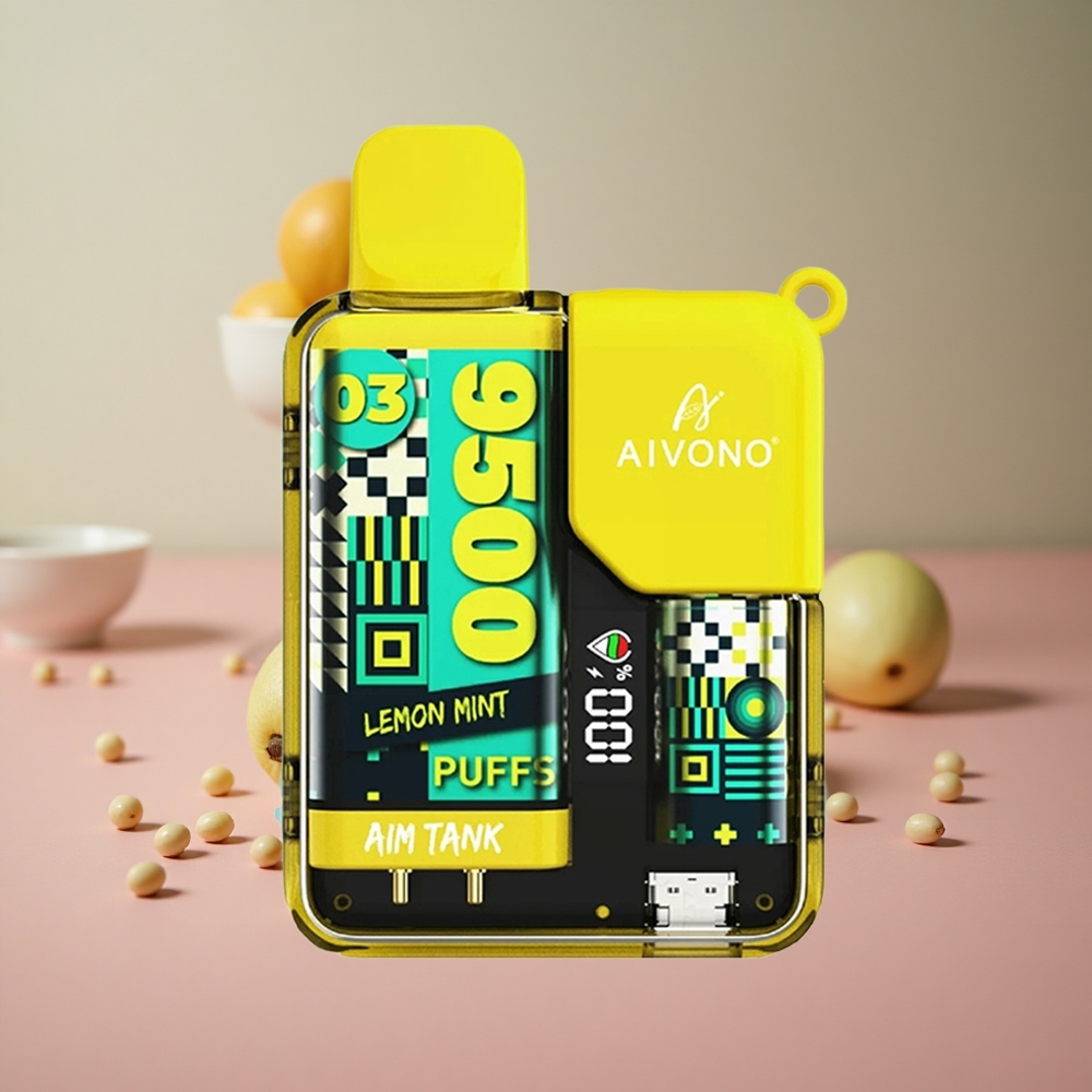 Aivono AIM-TANK 9500 Puffs Lemon Mint 18ml E-liquid Capacity 650mAh Battery New Zealand wholesale suppliers