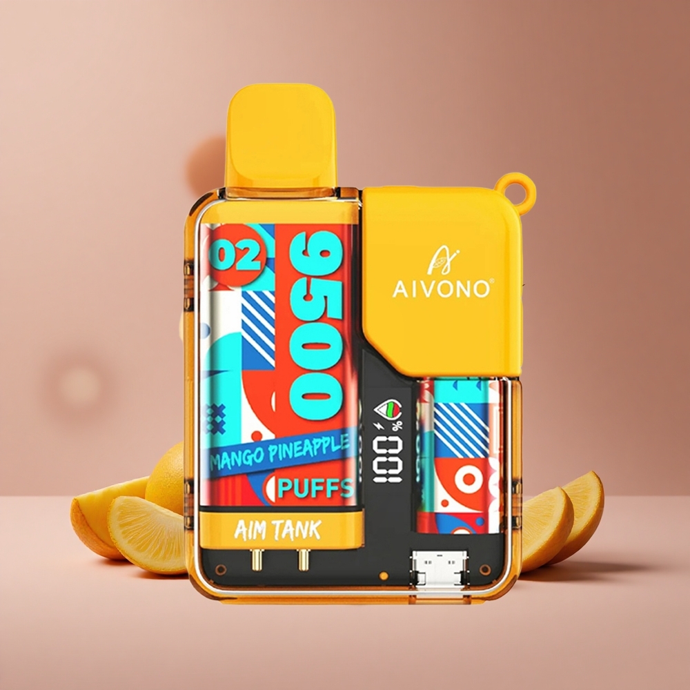 Aivono AIM-TANK 9500 Puffs Mango Pineapple 18ml E-liquid Capacity 1.2ohm Mesh Coil New Zealand wholesale suppliers