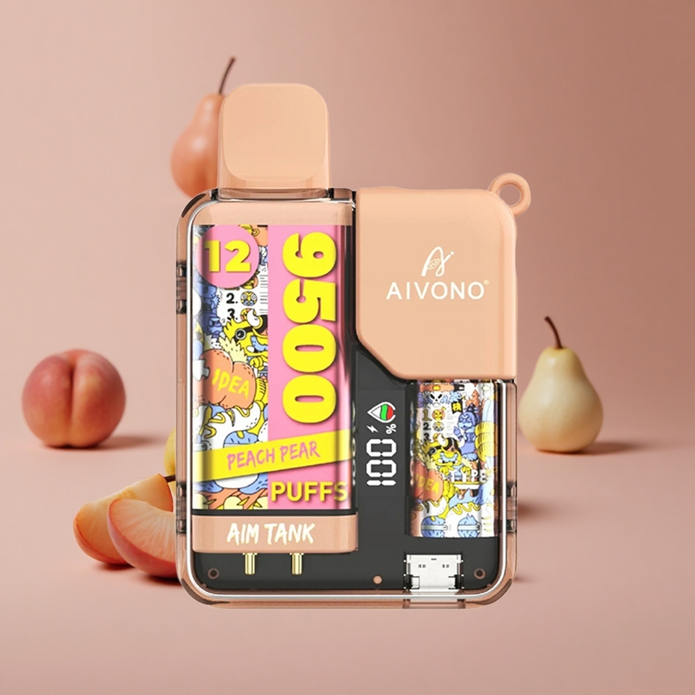Aivono AIM-TANK 9500 Puffs Peach Pear 18ml E-liquid Capacity 650mAh Battery New Zealand wholesale suppliers