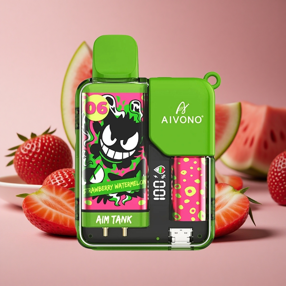 Aivono AIM-TANK 9500 Puffs Strawberry Watermelon 18ml E-liquid Capacity 650mAh Battery New Zealand wholesale suppliers