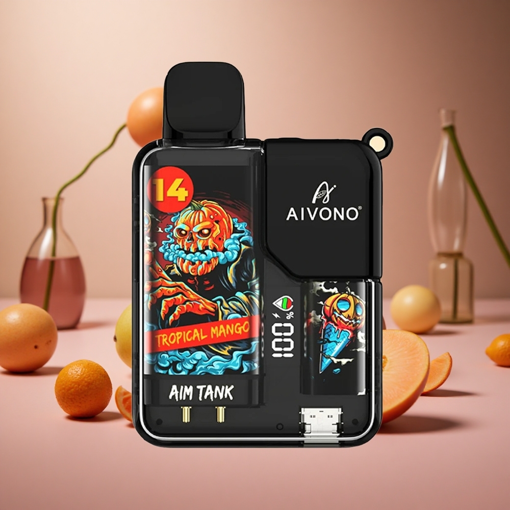 Aivono AIM-TANK 9500 Puffs Tropical Mango 18ml E-liquid Capacity 650mAh Battery New Zealand wholesale suppliers