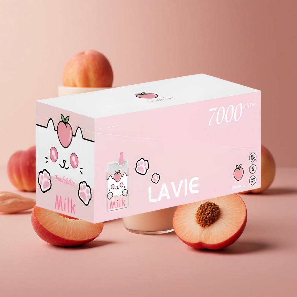 LAVIE Milk 7000 Puffs Peach Juice 16ML Type C Rechargeable New Zealand wholesale suppliers