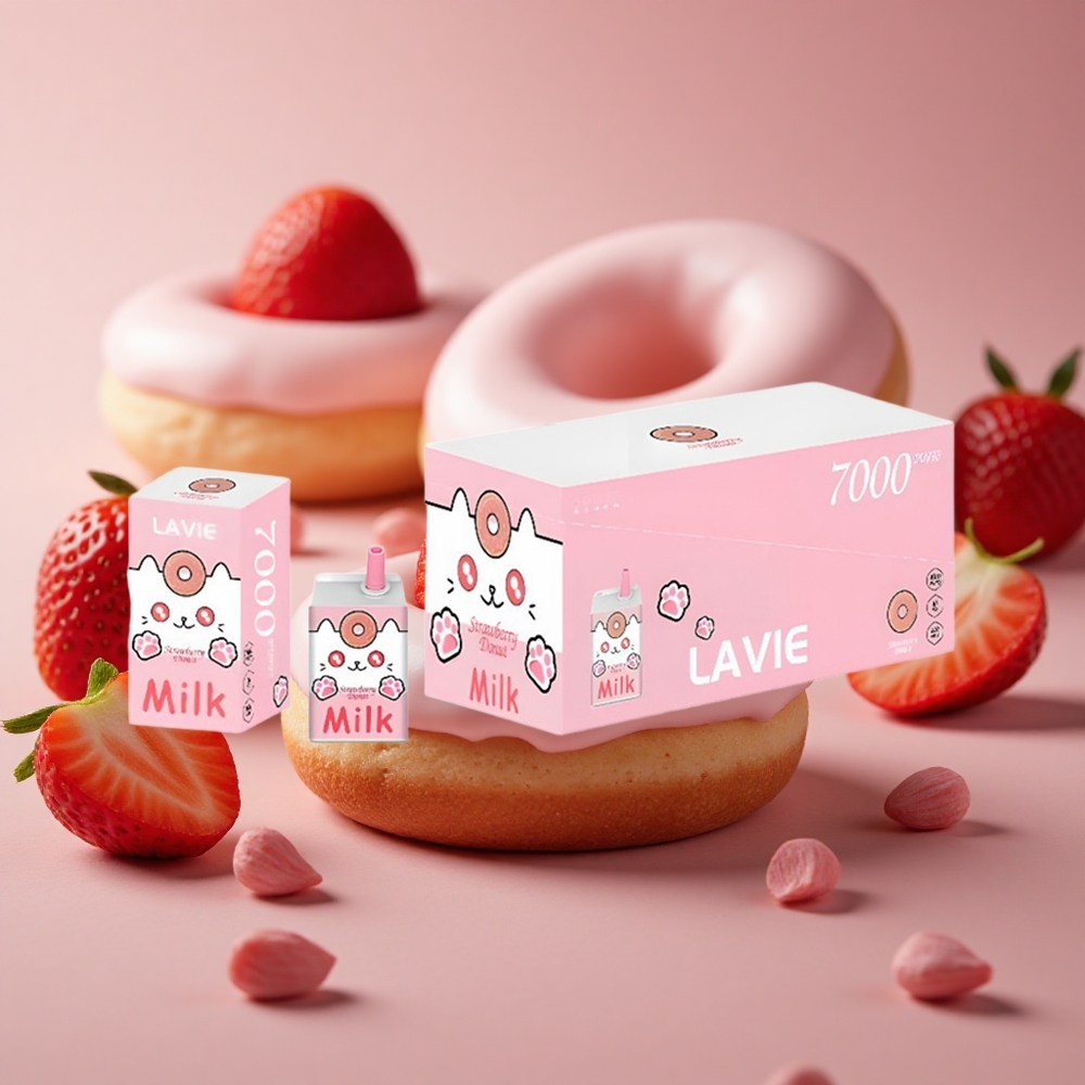 LAVIE Milk 7000 Puffs Strawberry Donut 16ML Type C Rechargeable New Zealand wholesale suppliers