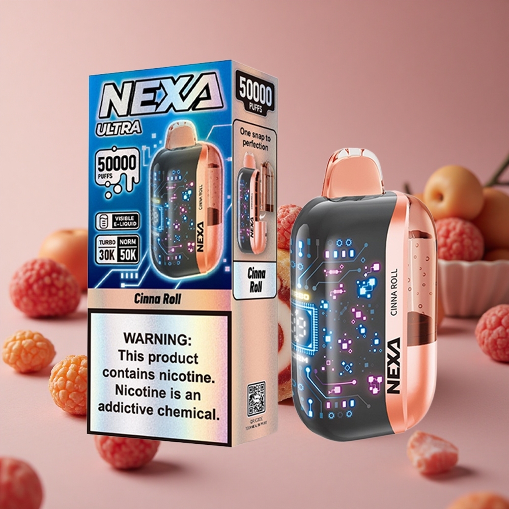 NEXA Ultra 50000 Puffs Cinna Roll 20ml Prefilled Capacity Type-C Charging New Zealand wholesale suppliers