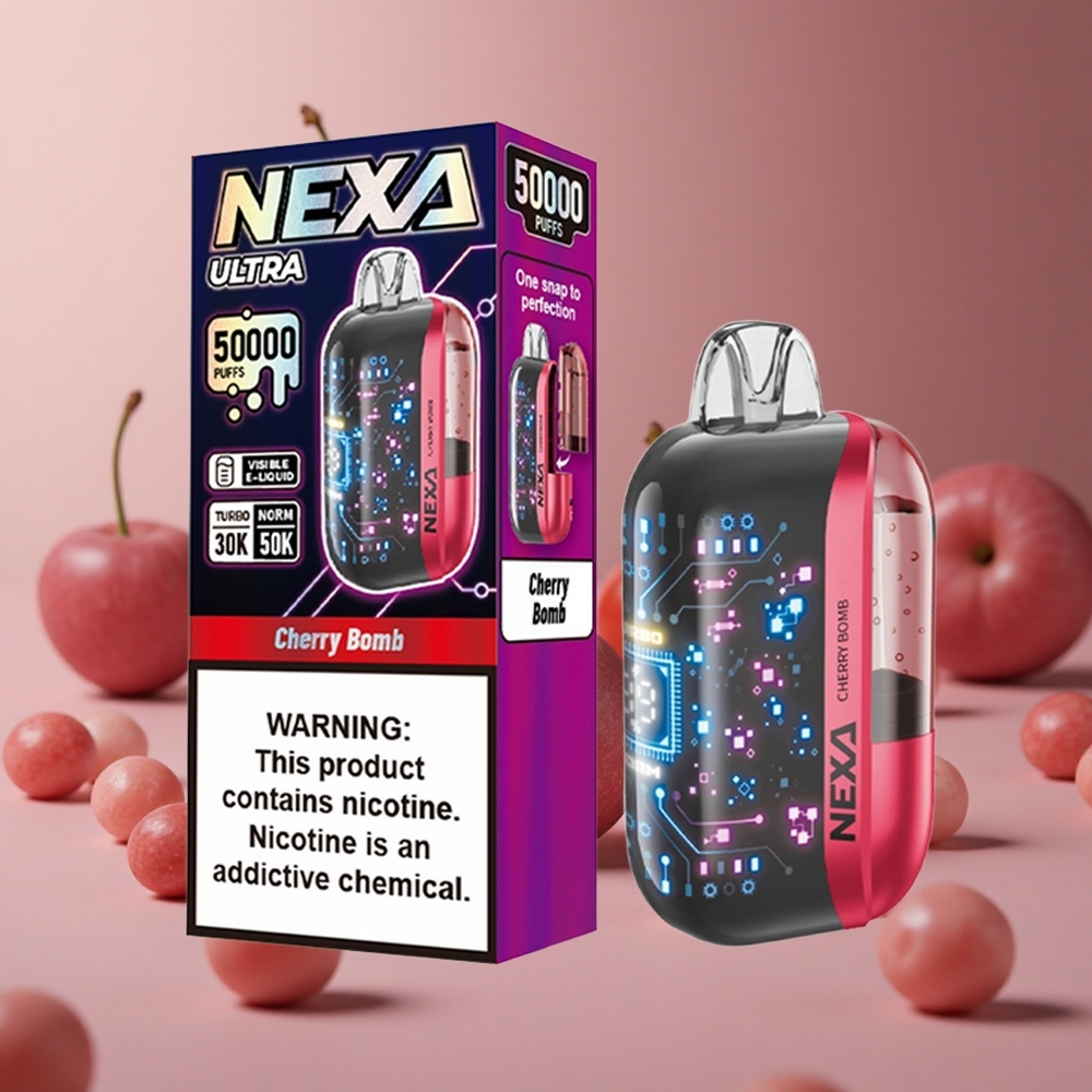 NEXA Ultra 50000 Puffs Disposable Vape Cherry Bomp 20ml Prefilled 800mah Battery New Zealand wholesale suppliers