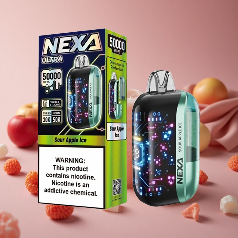 NEXA Ultra 50000 Puffs Disposable Vape Sour Apple Ice with 20ml Prefilled Capacity and 800mah Battery Capacity New Zealand wholesale suppliers