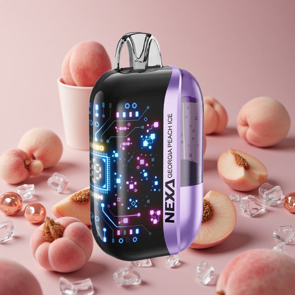 NEXA Ultra 50000 Puffs Georgia Peach Ice 800mah Battery Capacity 0.9ohm Dual Mesh Coils New Zealand wholesale suppliers