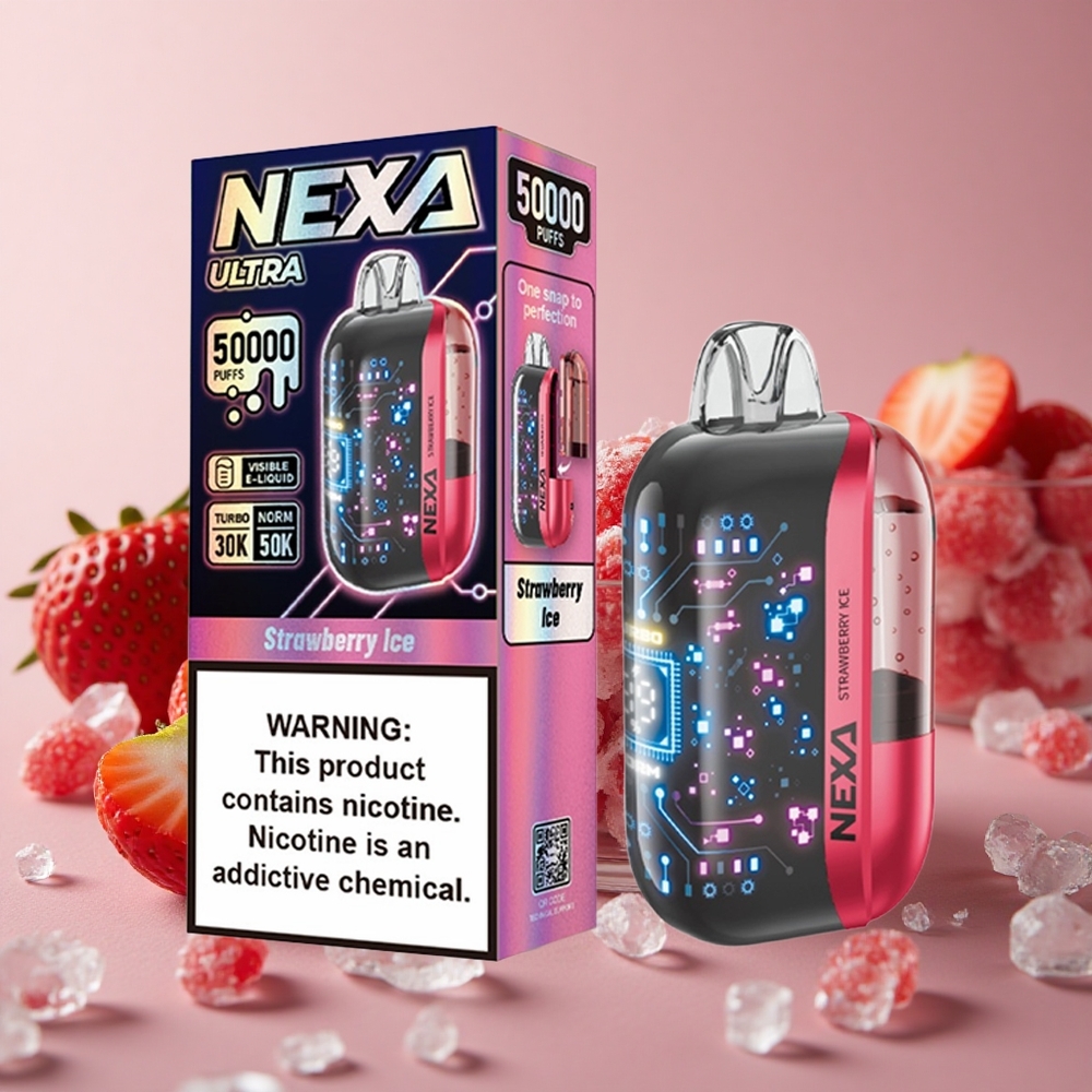 NEXA Ultra 50000 Puffs Strawberry Ice 20ml Prefilled Capacity Type-c Charging New Zealand wholesale suppliers