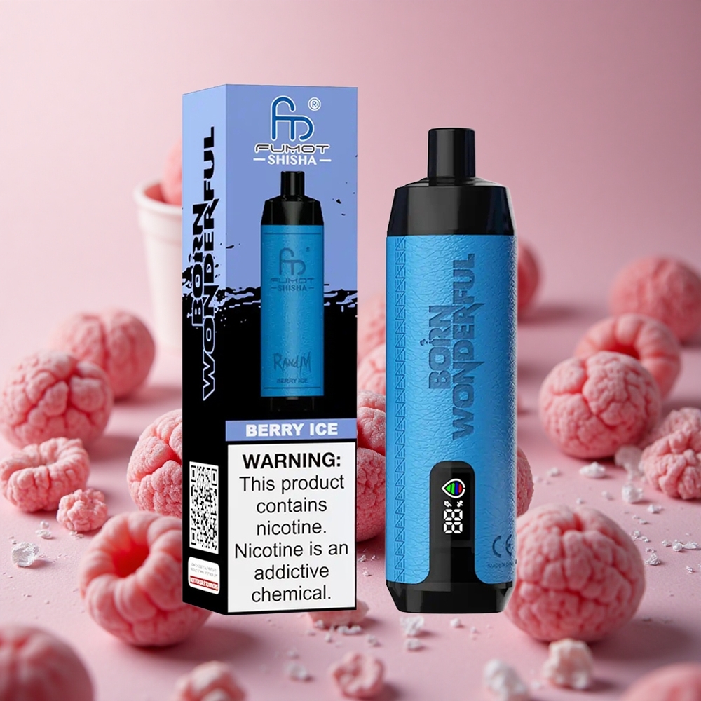 RandM Fumot Shisha 10000 Puffs Berry Ice 18ml Prefilled e-liquid Type-C Port New Zealand wholesale suppliers