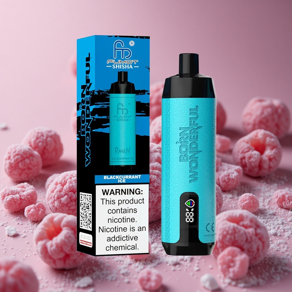 RandM Fumot Shisha 10000 Puffs Blackcurrant Ice 18ml Prefilled e-liquid 850 mAh Battery New Zealand wholesale suppliers