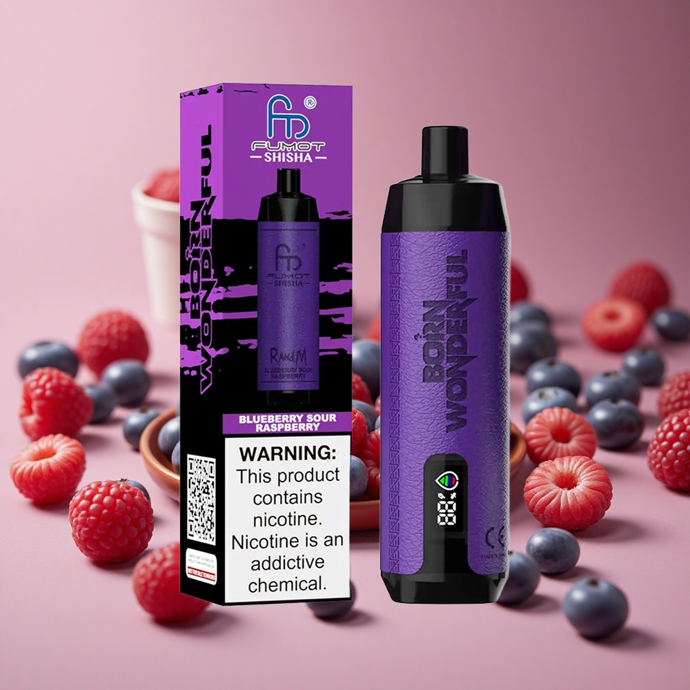 RandM Fumot Shisha 10000 Puffs Blueberry Sour Raspberry 18ml Prefilled e-liquid 850 mAh Battery New Zealand wholesale suppliers