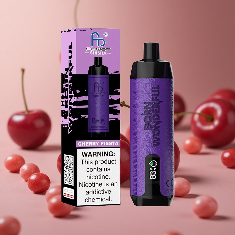 RandM Fumot Shisha 10000 Puffs Cherry Fiesta 18ml Prefilled e-liquid New Zealand wholesale suppliers
