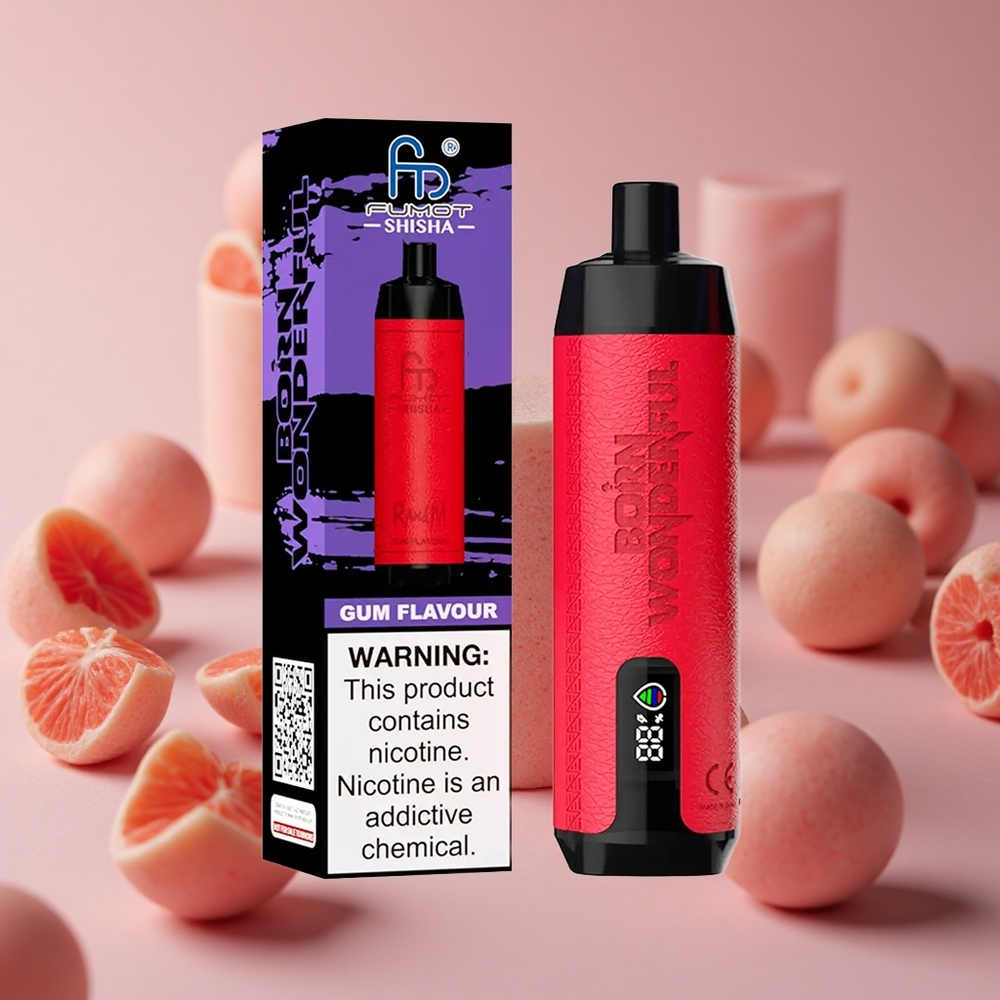 RandM Fumot Shisha 10000 Puffs Gum Flavour 18ml Prefilled e-liquid 0.5% Nicotine Content New Zealand wholesale suppliers