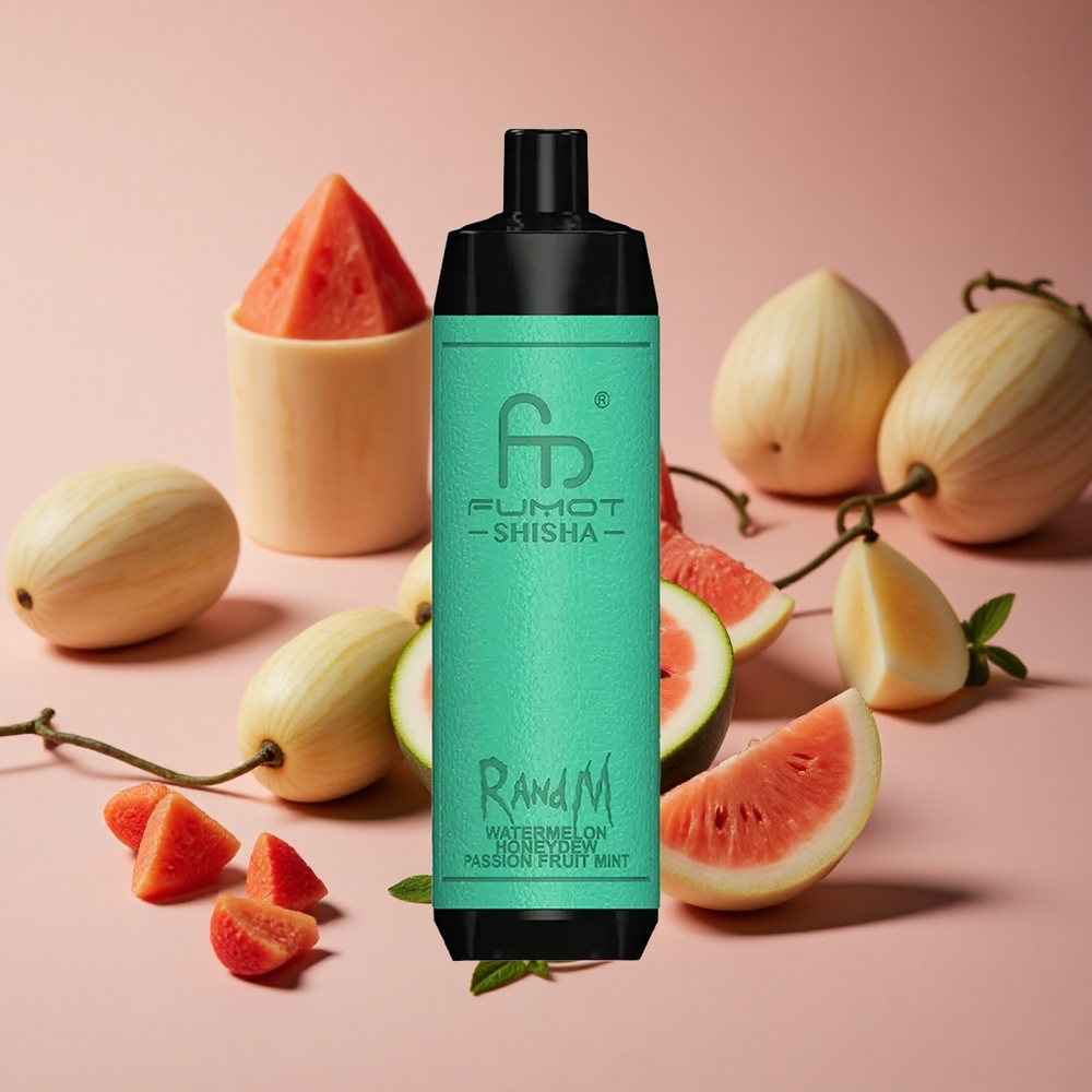 RandM Fumot Shisha 10000 Puffs Watermelon Honeydew Passion Fruit Mint 18ml Prefilled e-liquid 850 mAh Battery New Zealand wholesale suppliers