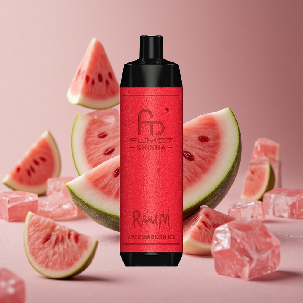 RandM Fumot Shisha 10000 Puffs Watermelon Ice 18ml Prefilled e-liquid 0.5% Nicotine Content New Zealand wholesale suppliers