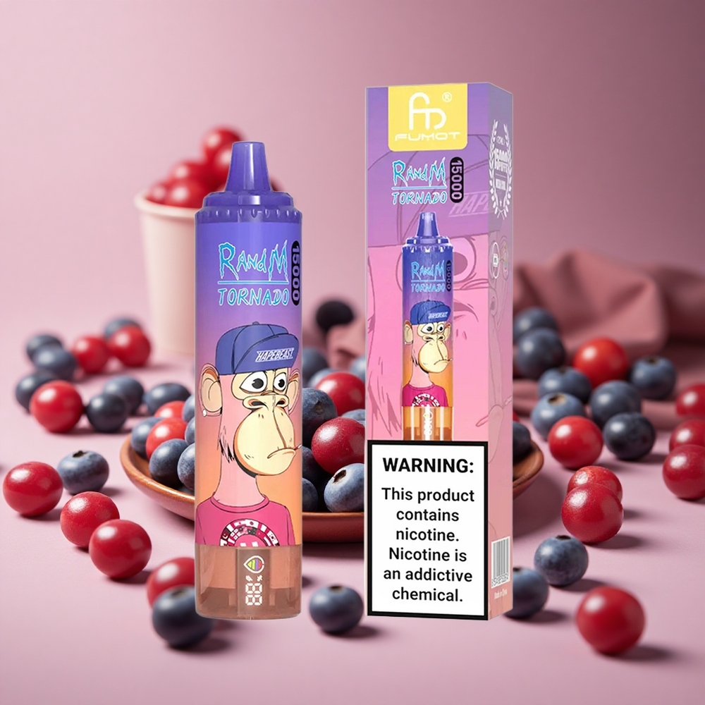 RandM Fumot Tornado 15000 Puffs Blueberry Cherry Cranberry 25ml 850mAh New Zealand wholesale suppliers