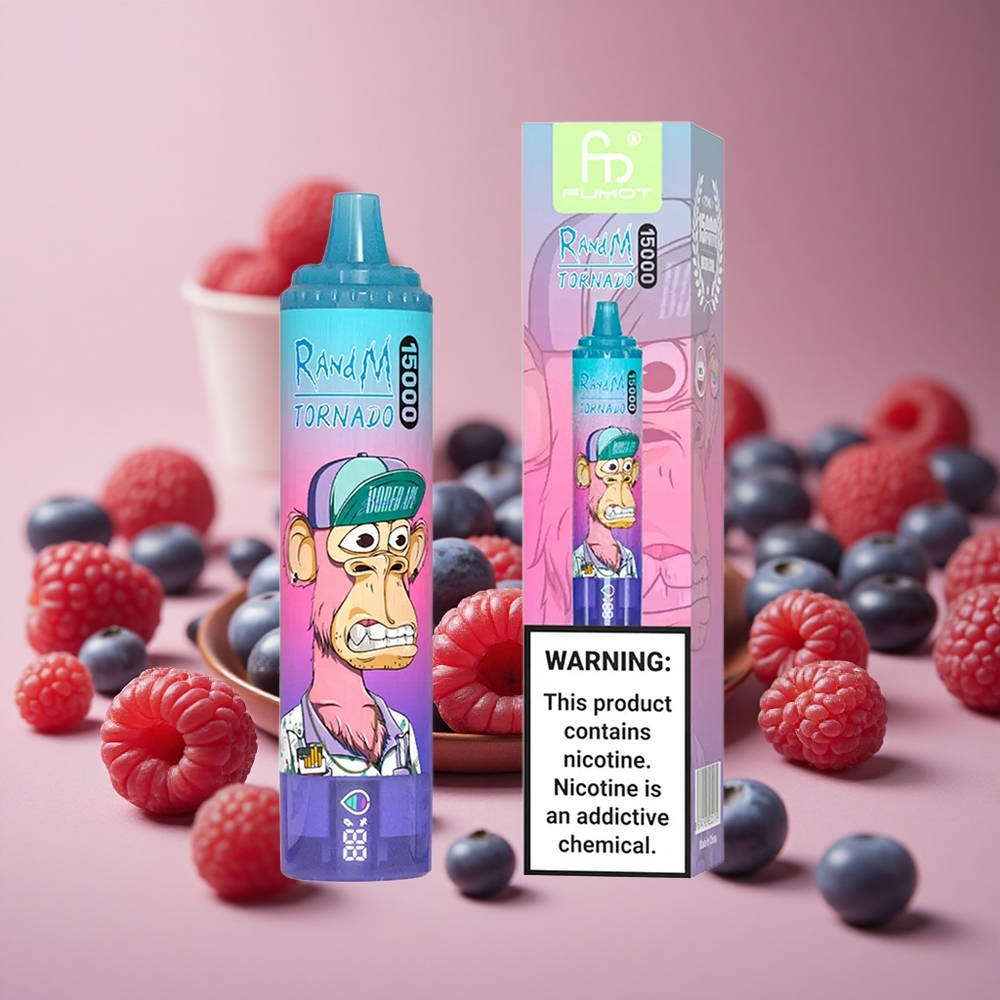 RandM Fumot Tornado 15000 Puffs Blueberry Raspberry 25ml LCD New Zealand wholesale suppliers