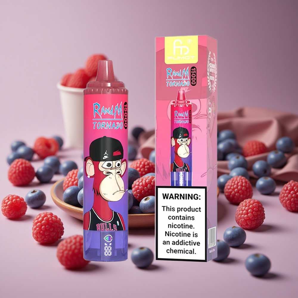 RandM Fumot Tornado 15000 Puffs Bluesour Raspberry 25ml 850mAh New Zealand wholesale suppliers