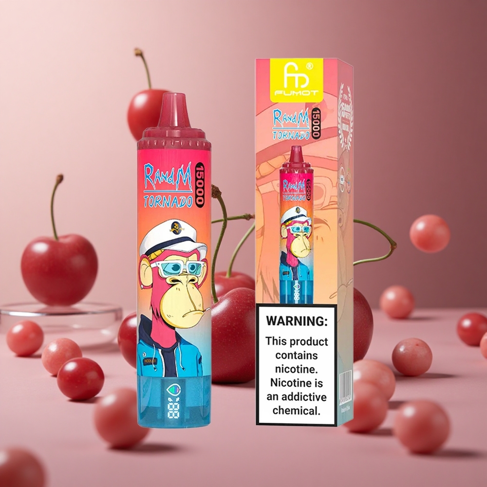 RandM Fumot Tornado 15000 Puffs Cherry LCD 25ml New Zealand wholesale suppliers