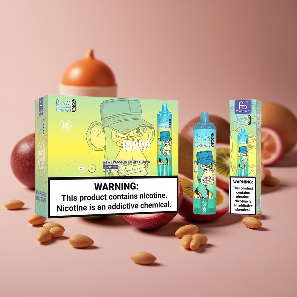 RandM Fumot Tornado 15000 Puffs Kiwi Passion Fruit Guava 850mAh Type-C New Zealand wholesale suppliers
