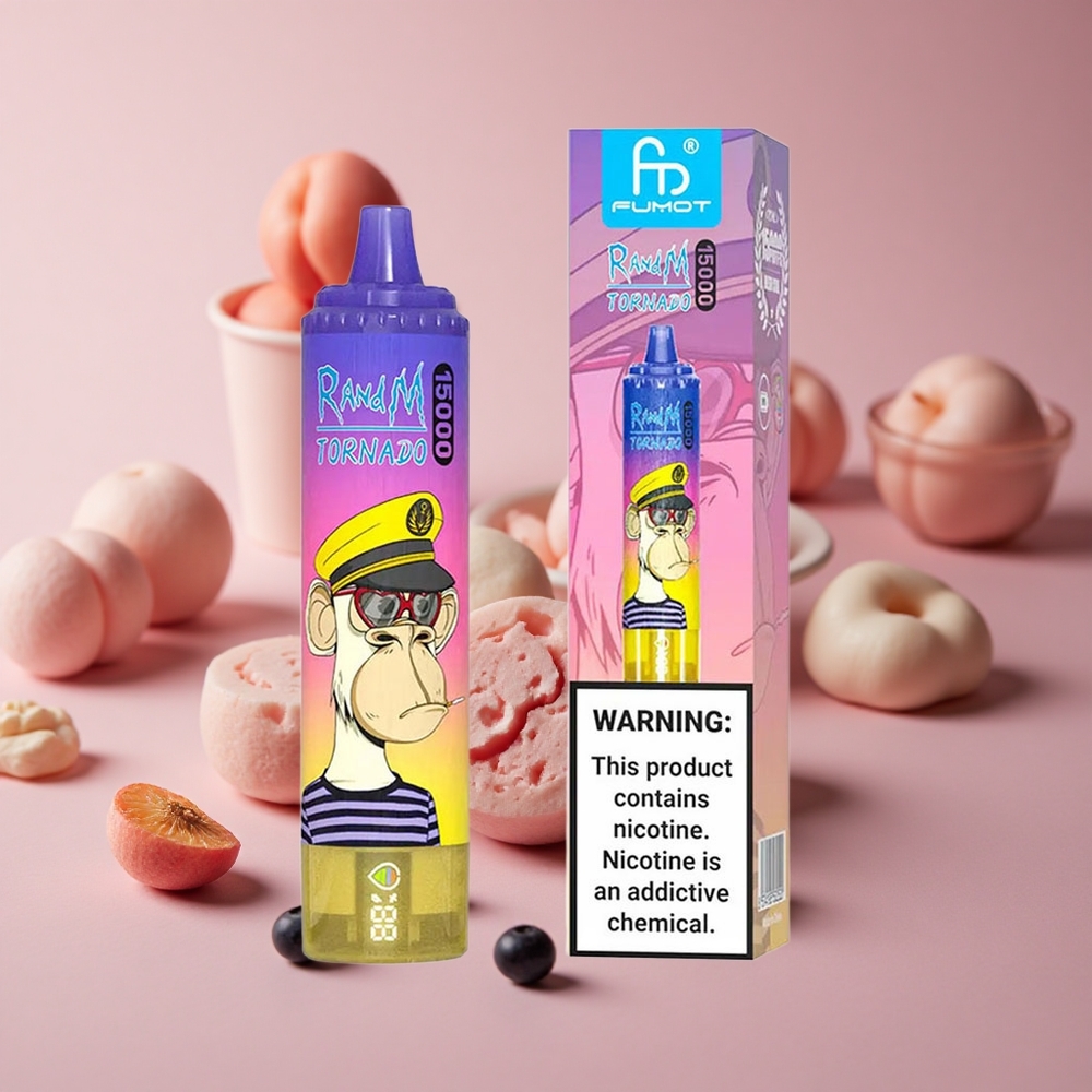 RandM Fumot Tornado 15000 Puffs Peach Blueberry Candy 25ml LCD New Zealand wholesale suppliers