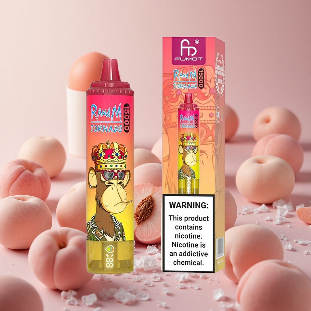 RandM Fumot Tornado 15000 Puffs Peach Ice 25ml LCD New Zealand wholesale suppliers