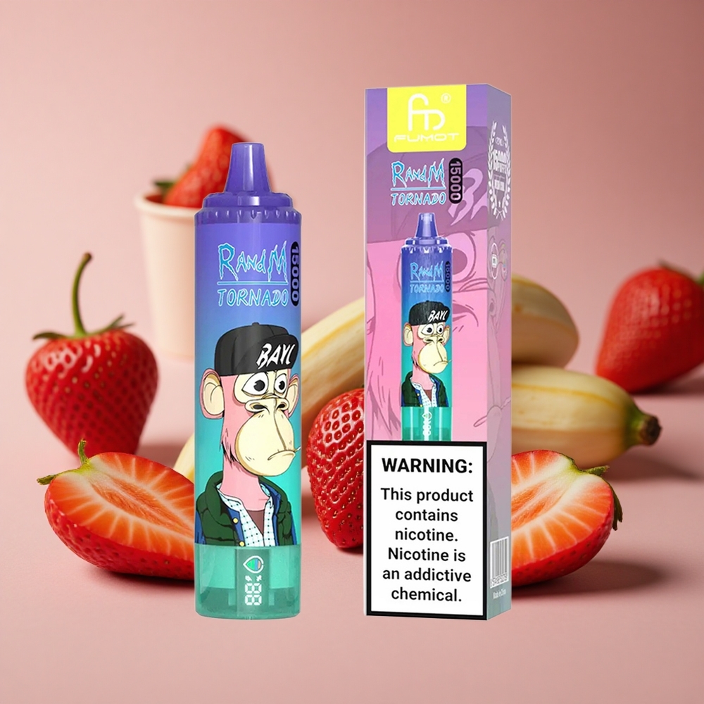 RandM Fumot Tornado 15000 Puffs Strawberry Banana 25ml 850mAh New Zealand wholesale suppliers