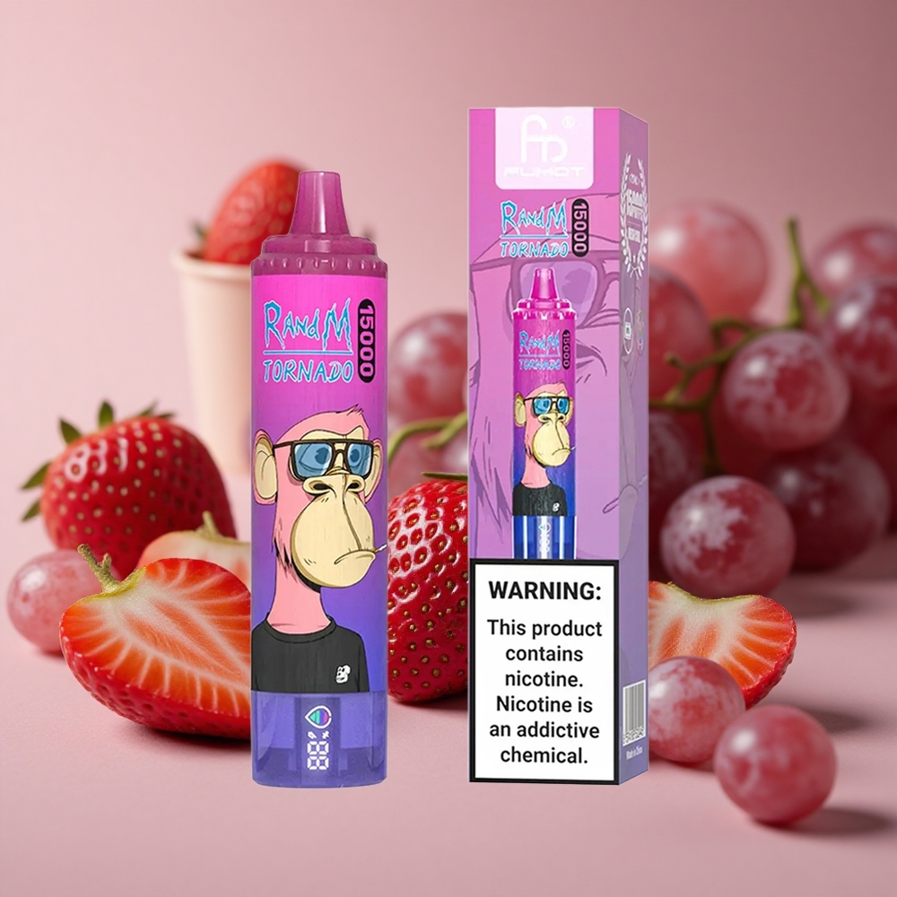 RandM Fumot Tornado 15000 Puffs Strawberry Grape 25ml LCD New Zealand wholesale suppliers