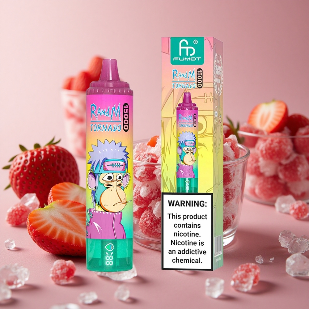 RandM Fumot Tornado 15000 Puffs Strawberry Ice 25ml LCD New Zealand wholesale suppliers