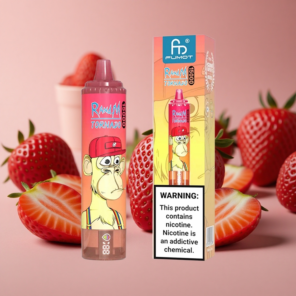 RandM Fumot Tornado 15000 Puffs Strawberry Red Bull 25ml Mesh Coil New Zealand wholesale suppliers