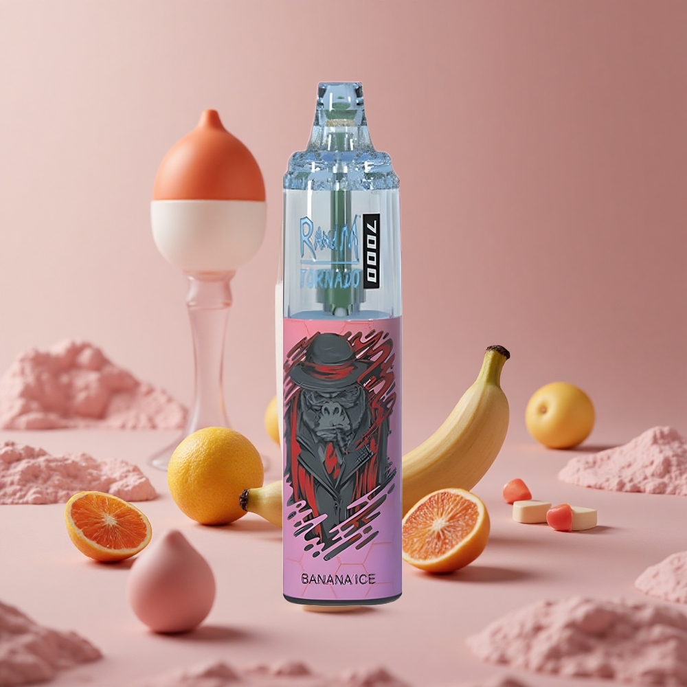 RandM Fumot Tornado 7000 Puffs Banana Ice Disposable Vape with Mesh Coil and Type-C Port New Zealand wholesale suppliers