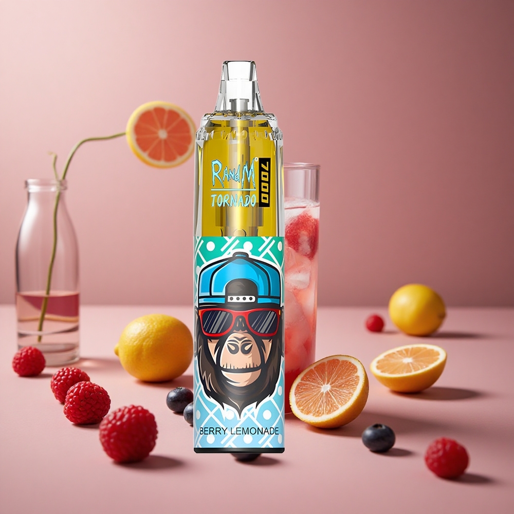 RandM Fumot Tornado 7000 Puffs Berry Lemonade Disposable Vape with Mesh Coil and Type-C Port New Zealand wholesale suppliers