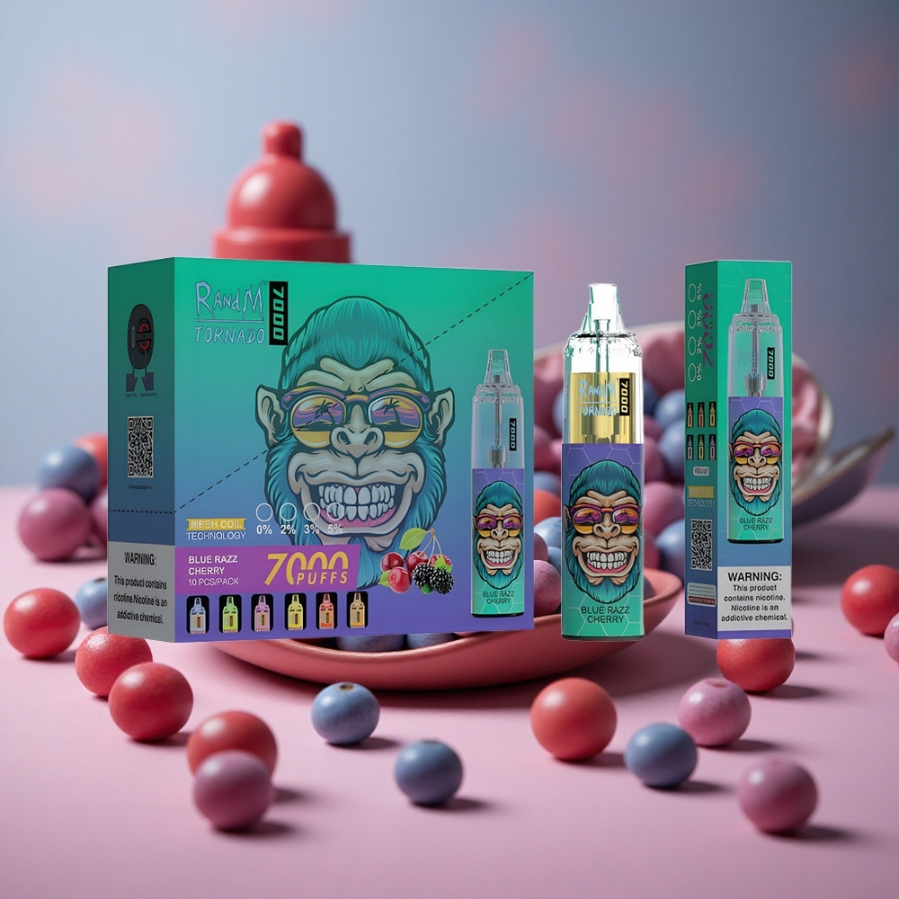 RandM Fumot Tornado 7000 Puffs Blue Razz Cherry 14 ML E-liquid Air-Adjustable New Zealand wholesale suppliers