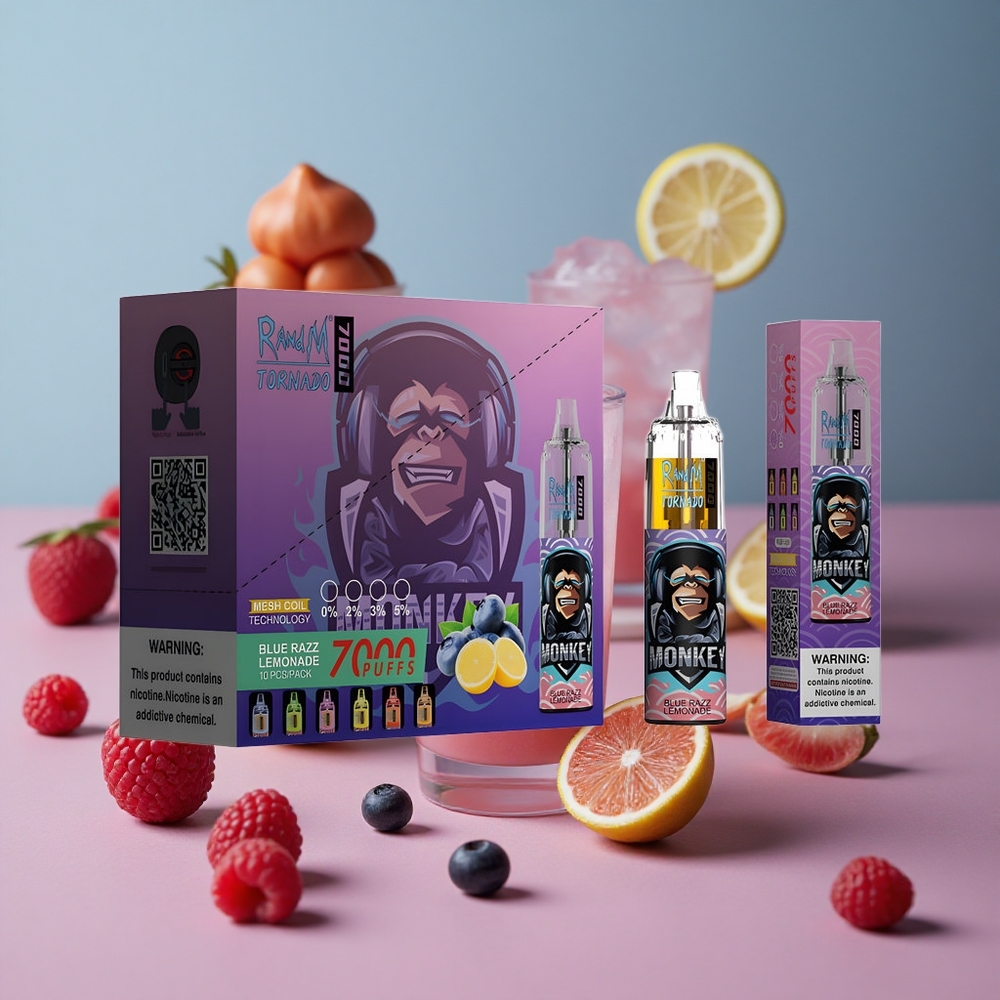 RandM Fumot Tornado 7000 Puffs Blue Razz Lemonade Disposable Vape with 14 ML E-liquid and Air-Adjustable New Zealand wholesale suppliers
