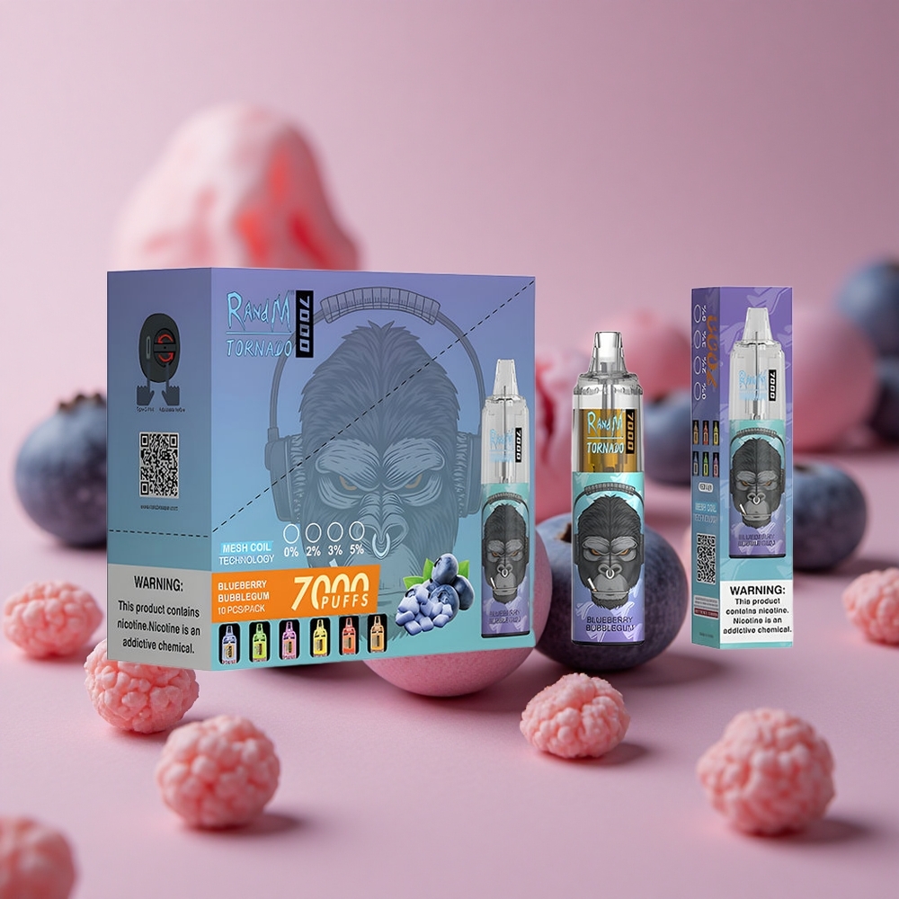 RandM Fumot Tornado 7000 Puffs Blueberry Bubblegum Mesh Coil Air-Adjustable New Zealand wholesale suppliers