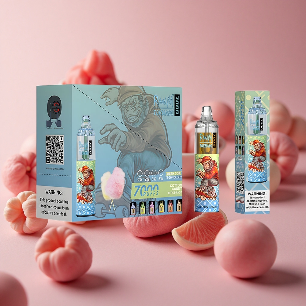 RandM Fumot Tornado 7000 Puffs Cotton Candy Disposable Vape with 14 ML E-liquid and Mesh Coil New Zealand wholesale suppliers