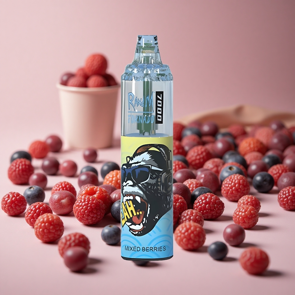 RandM Fumot Tornado 7000 Puffs Mixed Berries Disposable Vape with 14 ML E-liquid and Mesh Coil New Zealand wholesale suppliers
