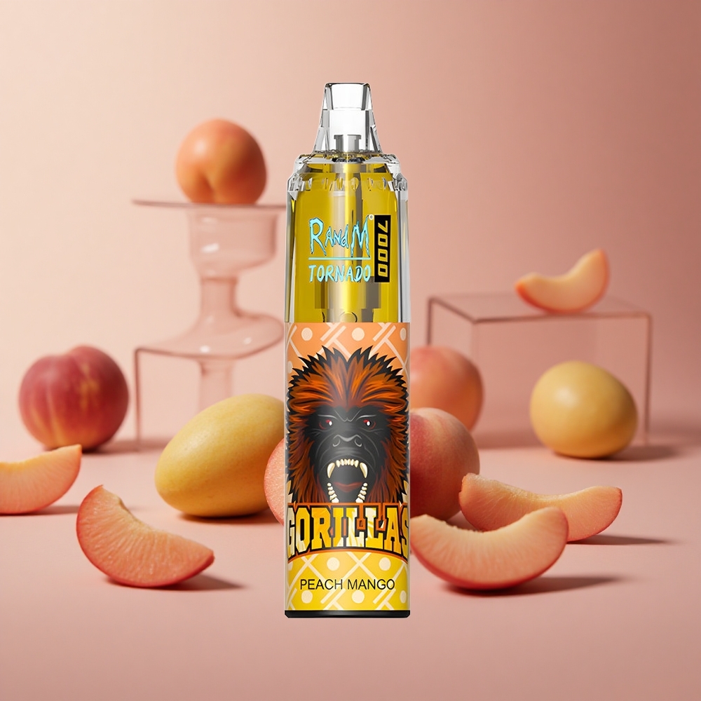 RandM Fumot Tornado 7000 Puffs Peach Mango 14 ML E-liquid Air-Adjustable New Zealand wholesale suppliers