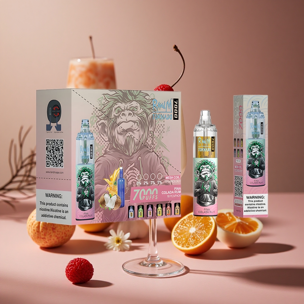 RandM Fumot Tornado 7000 Puffs Pina Colada Rum 14 ML E-liquid Air-Adjustable New Zealand wholesale suppliers