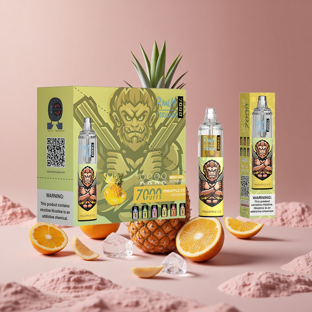 RandM Fumot Tornado 7000 Puffs Pineapple Ice 14ML E-liquid Air-Adjustable New Zealand wholesale suppliers