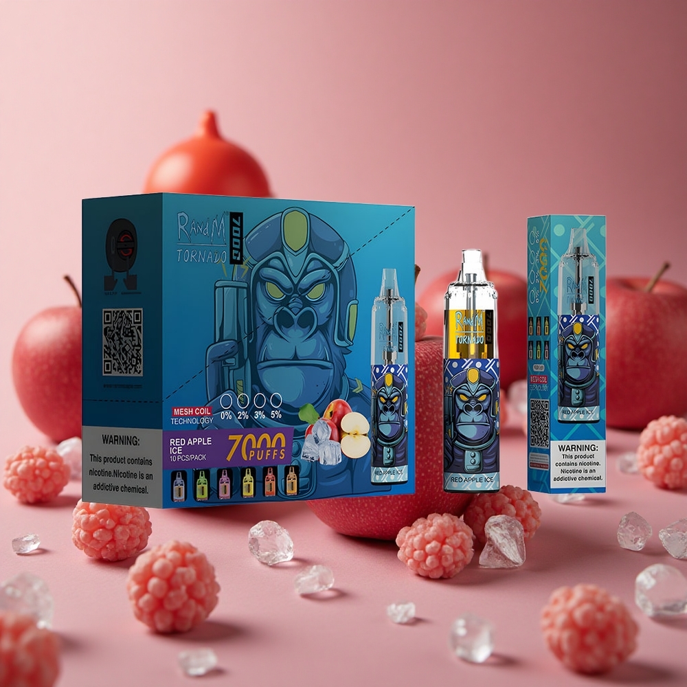 RandM Fumot Tornado 7000 Puffs Red Apple Ice 14 ML E-liquid Air-Adjustable New Zealand wholesale suppliers