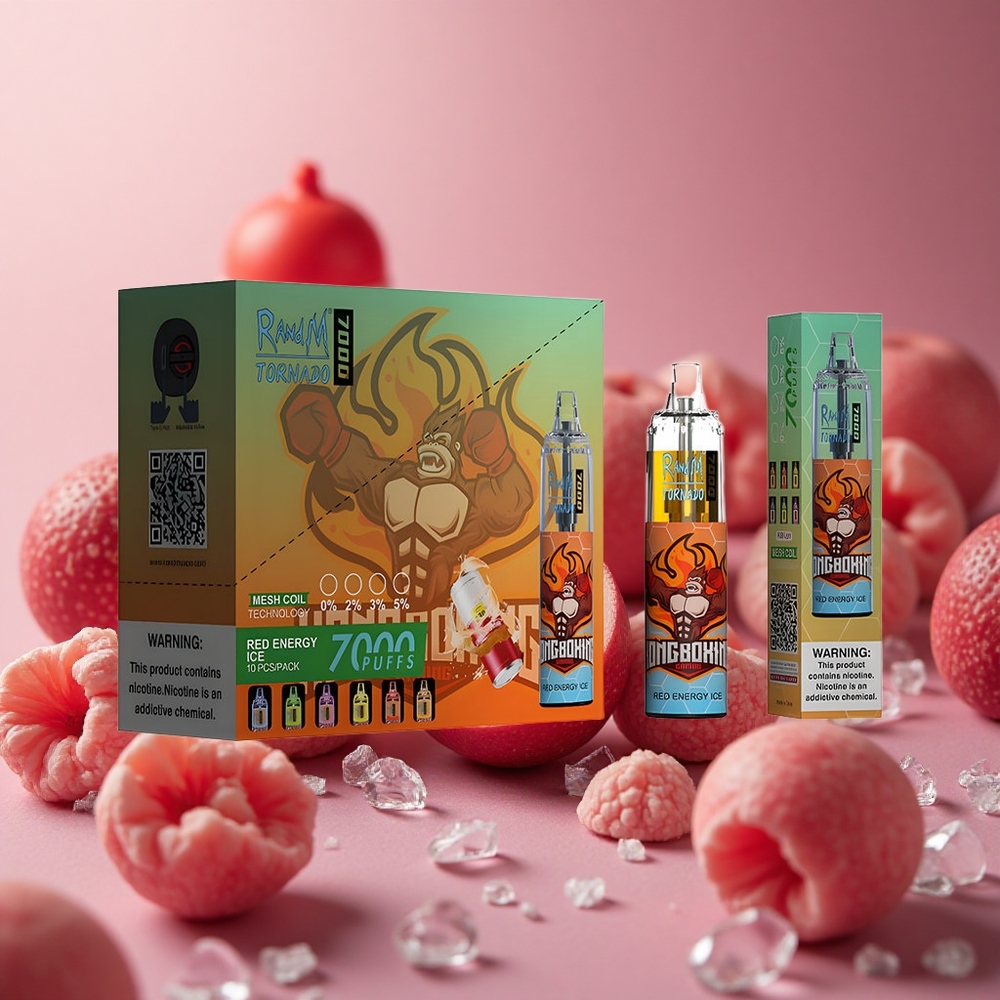 RandM Fumot Tornado 7000 Puffs Red Energy Ice 14 ML E-liquid Air-Adjustable New Zealand wholesale suppliers