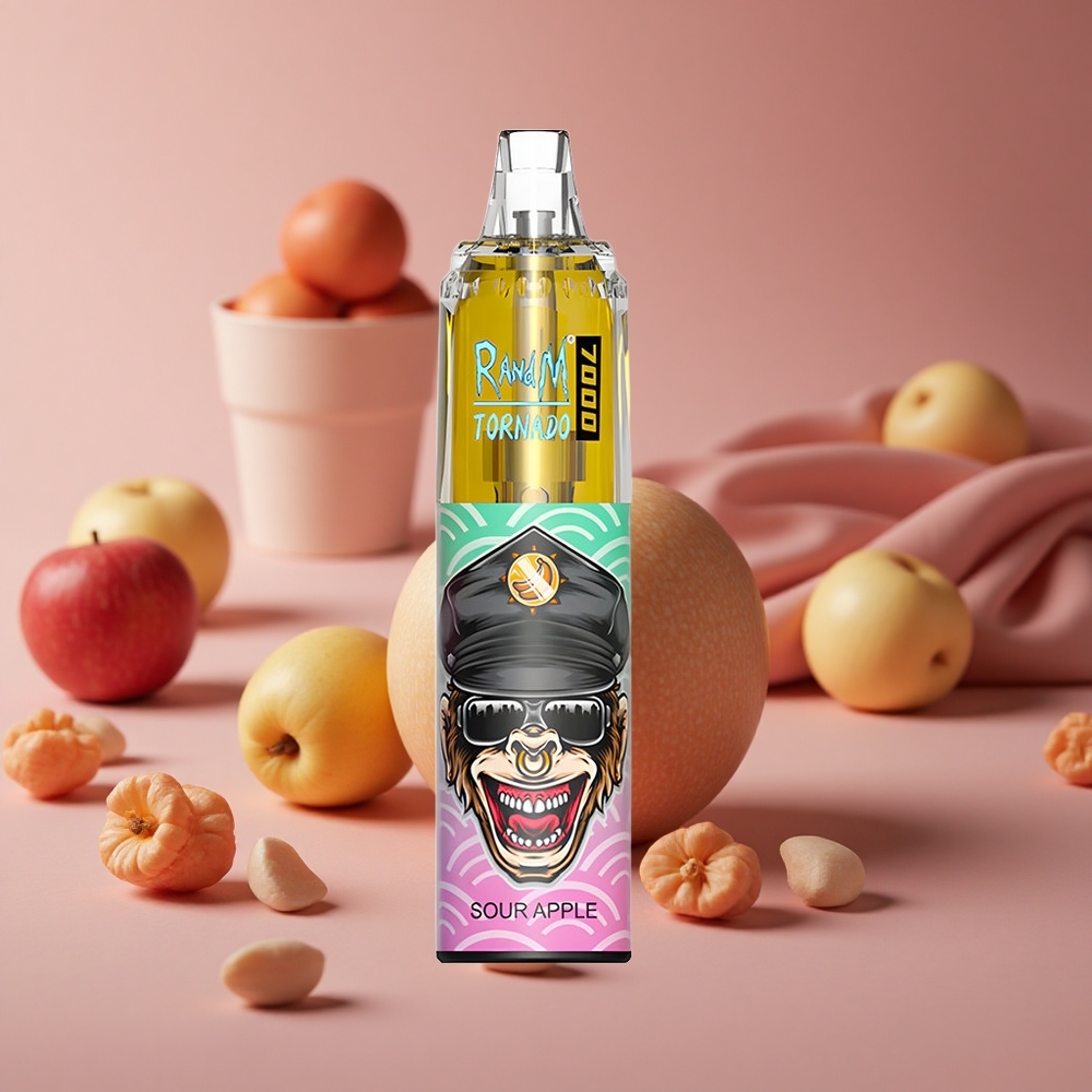 RandM Fumot Tornado 7000 Puffs Sour Apple Disposable Vape with Mesh Coil and Air-Adjustable New Zealand wholesale suppliers