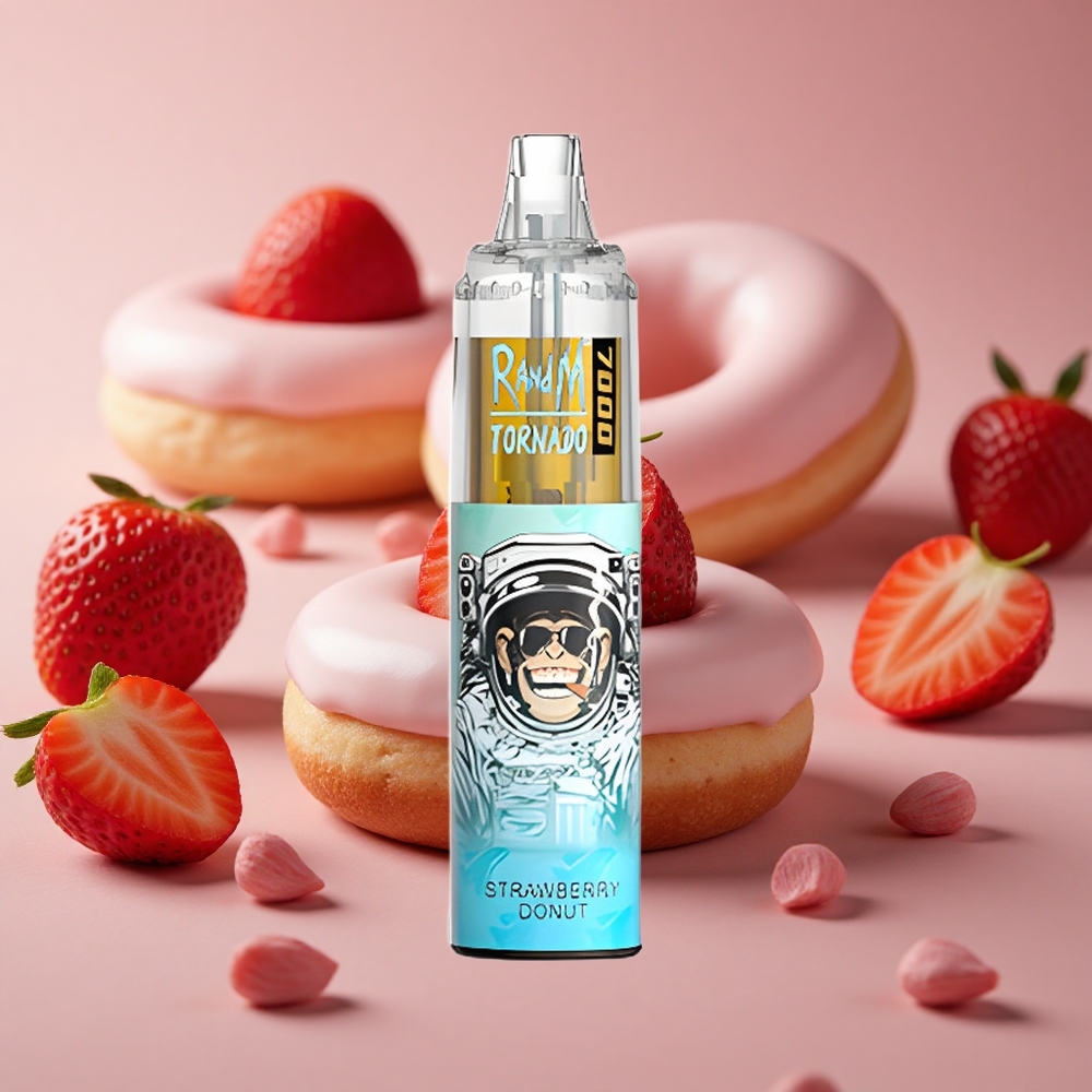 RandM Fumot Tornado 7000 Puffs Strawberry Donut Disposable Vape with 14 ML E-liquid and Mesh Coil New Zealand wholesale suppliers