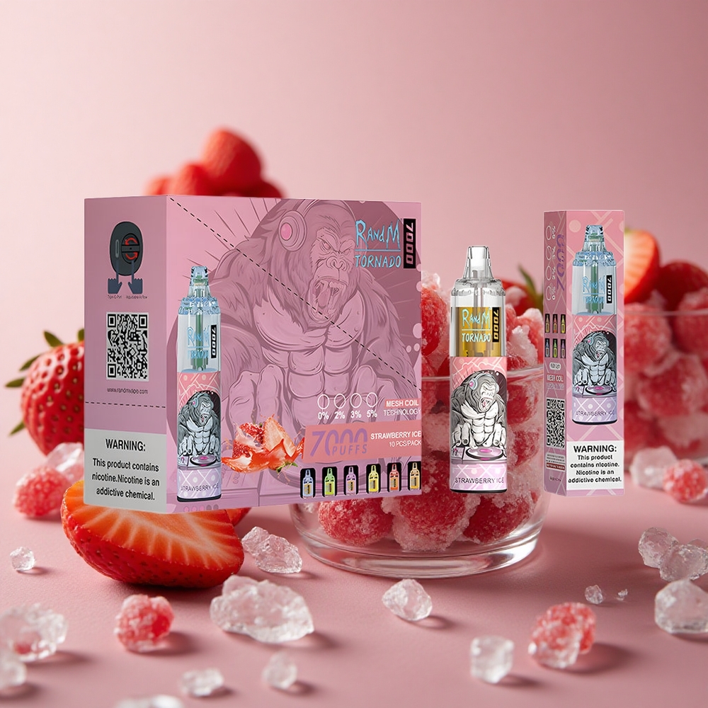 RandM Fumot Tornado 7000 Puffs Strawberry Ice 14 ML E-liquid Air-Adjustable New Zealand wholesale suppliers
