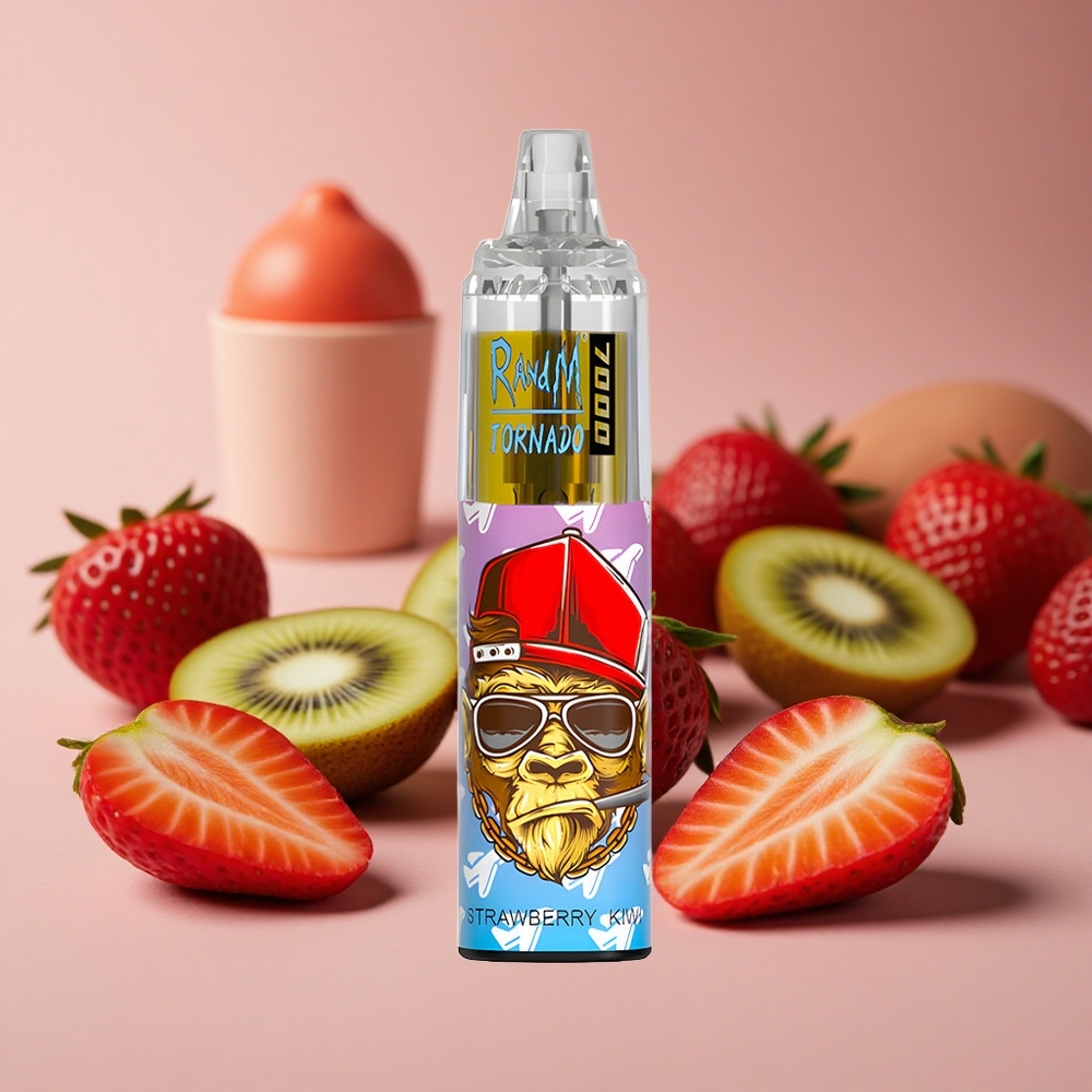 RandM Fumot Tornado 7000 Puffs Strawberry Kiwi Mesh Coil Air-Adjustable New Zealand wholesale suppliers