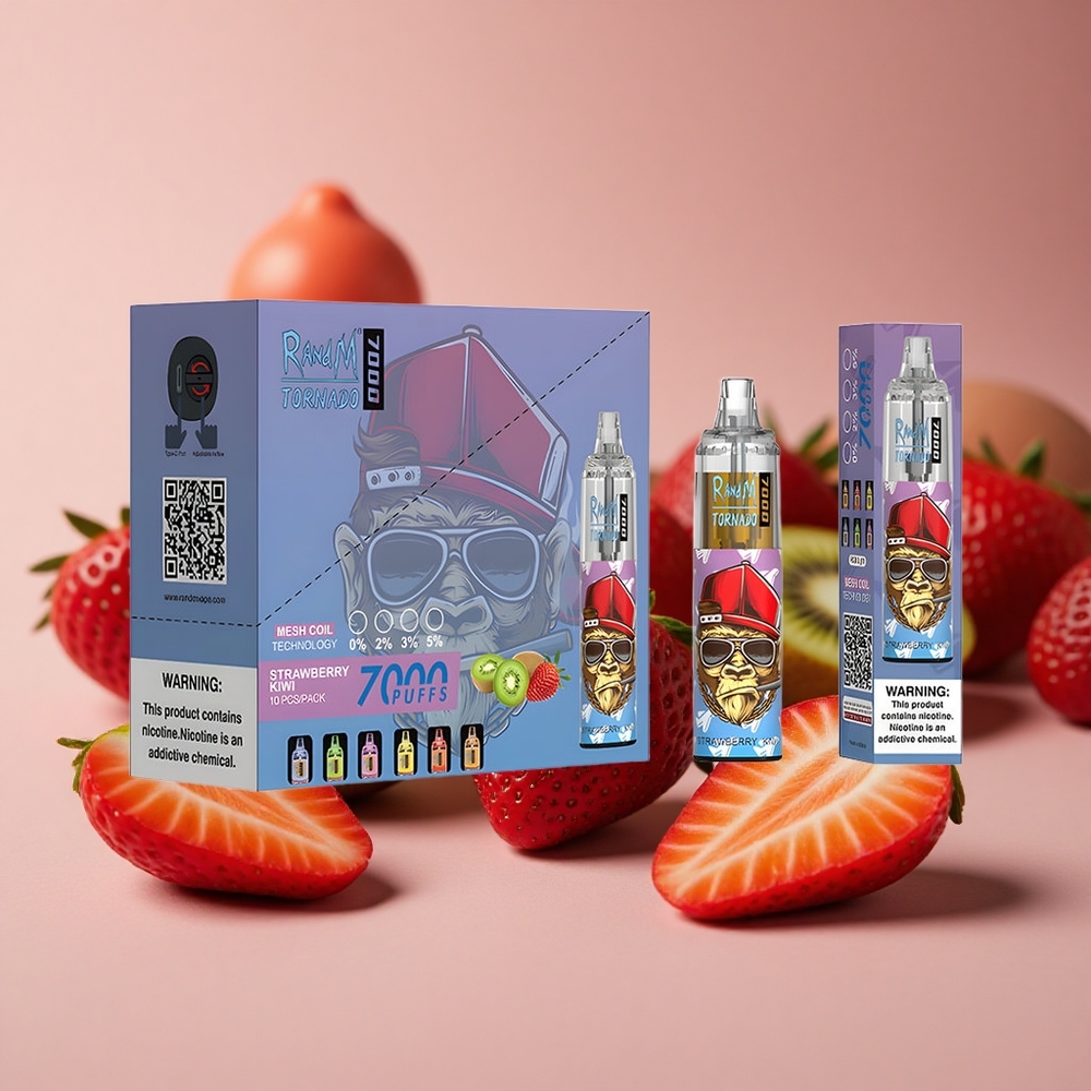 RandM Fumot Tornado 7000 Puffs Strawberry Kiwi Mesh Coil Air-Adjustable New Zealand wholesale suppliers