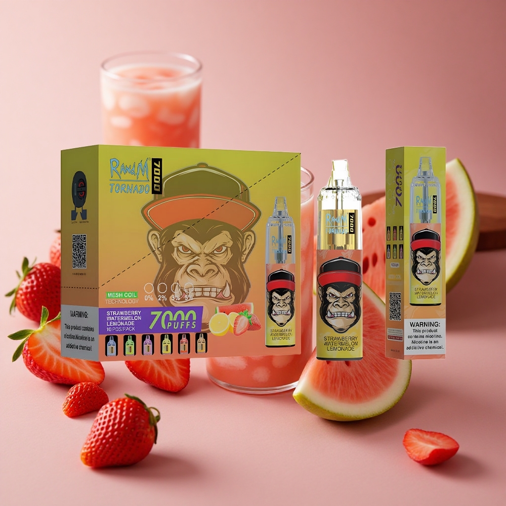 RandM Fumot Tornado 7000 Puffs Strawberry Watermelon Lemonade Mesh Coil Air-Adjustable New Zealand wholesale suppliers